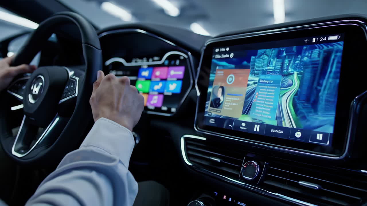 Modern Car Interior with Infotainment System