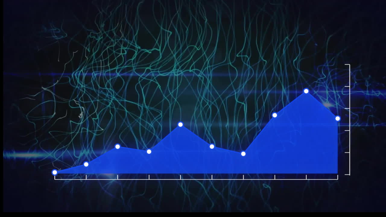 animación del procesamiento de datos sobre rastros de luz sobre fondo negro