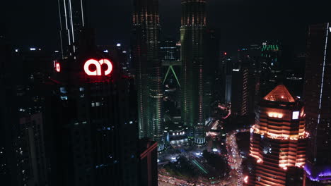 night view of kuala lumpur skyline with petronas towers