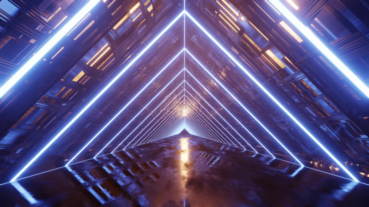 animación en 4k 3d. vuelo en un túnel de ciencia ficción abstracto. gráficos de movimiento futuristas, fondo de alta tecnología.