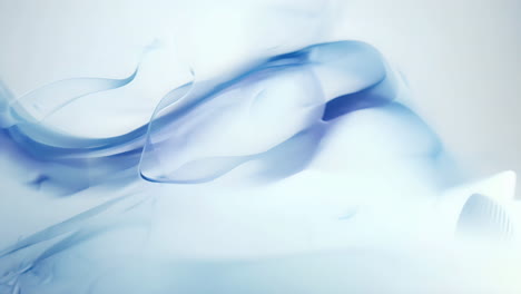 flowing blue and white abstract shapes animation on light background