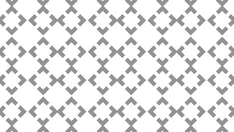 patrón gráfico en blanco y negro con efecto estroboscópico e hipnótico, mientras aumenta en tamaño y luego lo reduce.