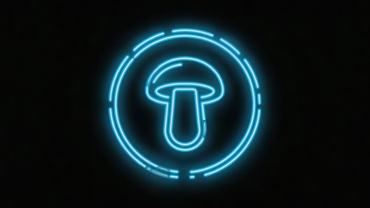 Neon mushroom icon