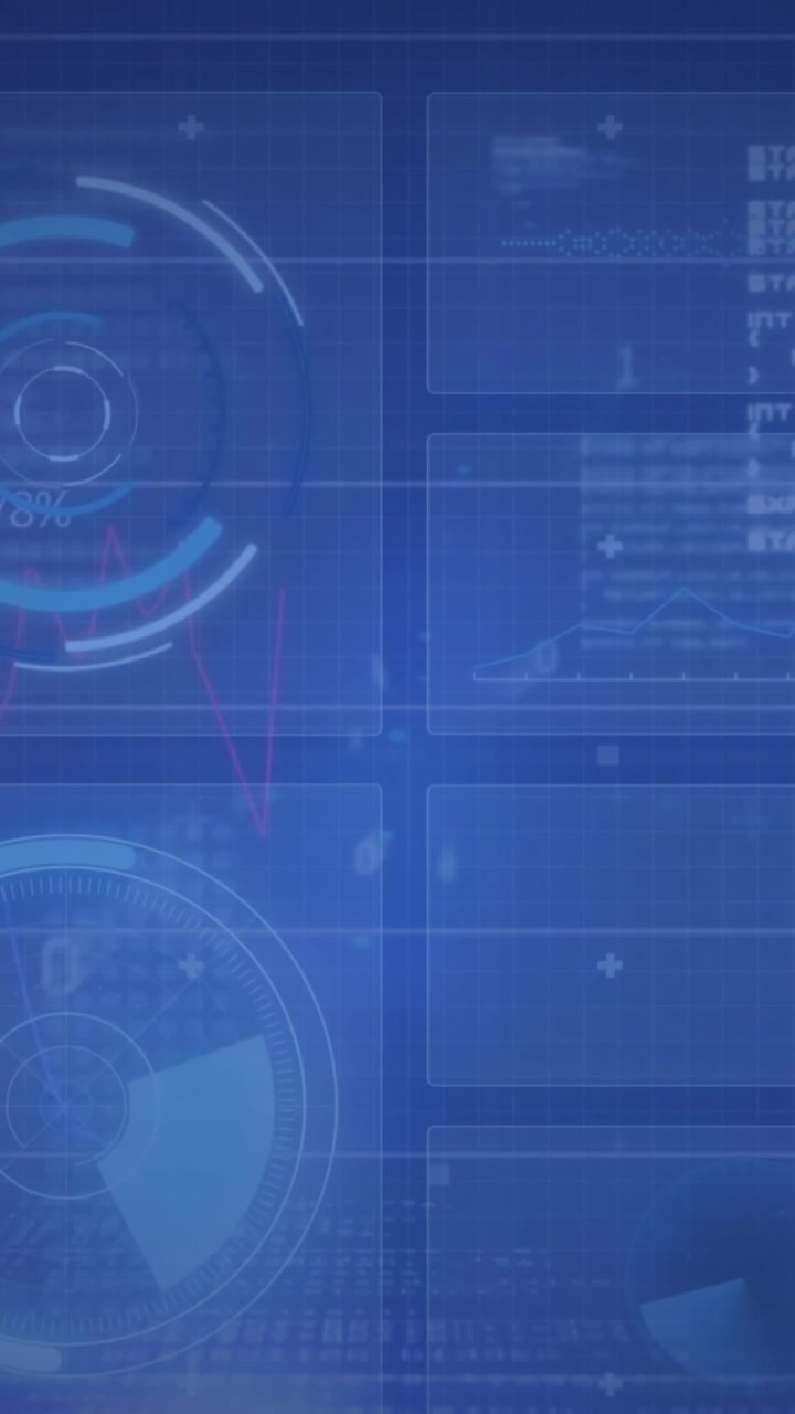 Animation of interface with round scanner, microprocessor connections and data processing