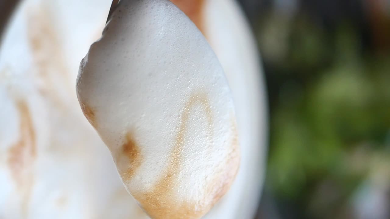 커피 거품의 클로즈업