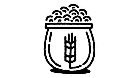 flour sack sketch line icon animation
