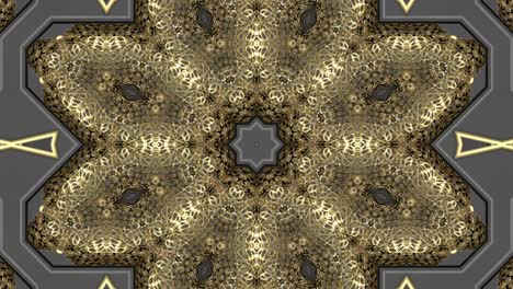 sfondio geometrico futuristico in loop 3d. disegno caleidoscopico di lusso ipnotico.