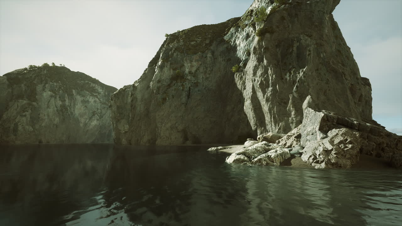 acantilados serenos y el océano