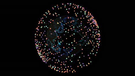 Animation-of-network-of-connections-over-spinning-globe