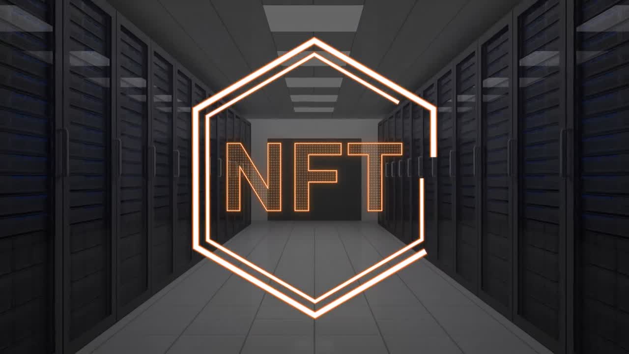 animazione di nft in esagono su server