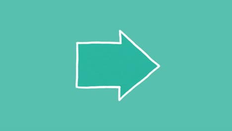 hand drawn animated arrow pointing right, on a green background