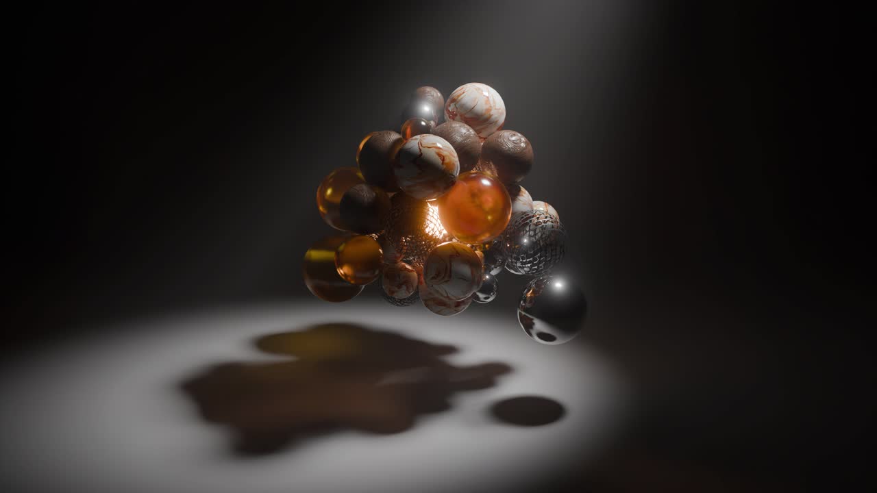 esferas 3d abstractas con luz y sombra