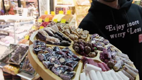 Close-Up-Shot-of-Food-on-a-Board