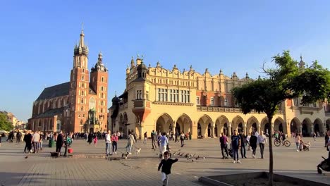 krakow city center square in poland