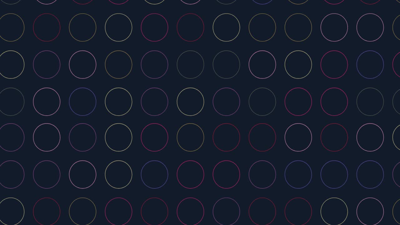 animación digital de múltiples formas circulares coloridas contra un fondo negro