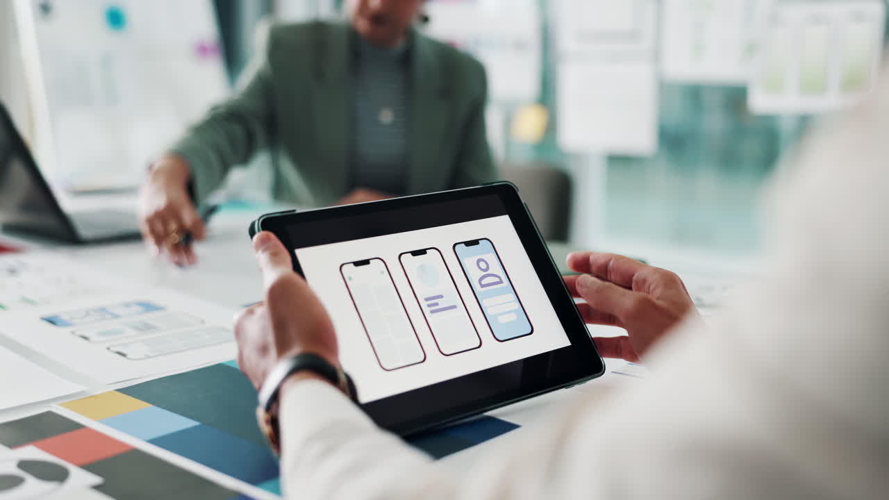 UX/UI design review on tablet