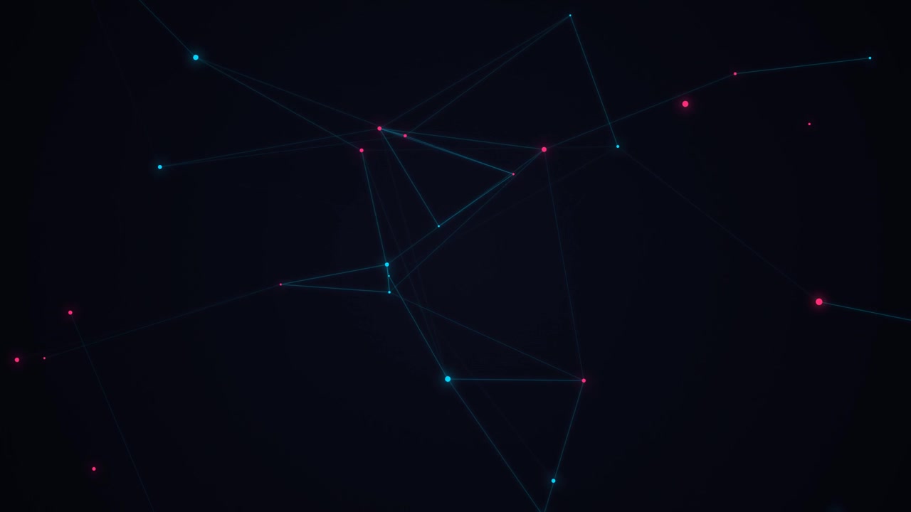 Abstract Digital Network Connection with Glowing Nodes and Lines