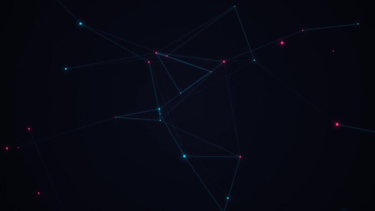Abstract Digital Network Connection with Glowing Nodes and Lines