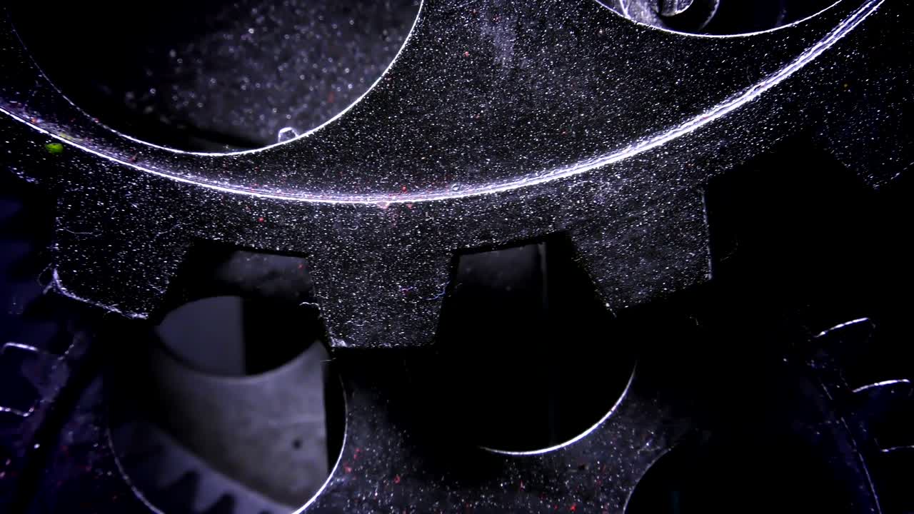 추상적인 그런지 더럽고 녹은 시계 기어 산업 및 비즈니스 개념