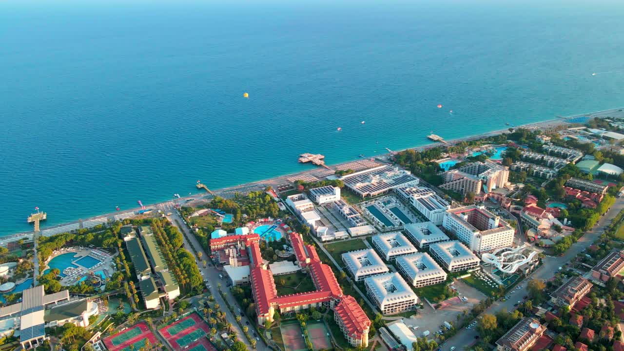 Aerial 4K drone footage of Kiriş- Kemer , and mountains &ndash; filmed in a vibrant summer time