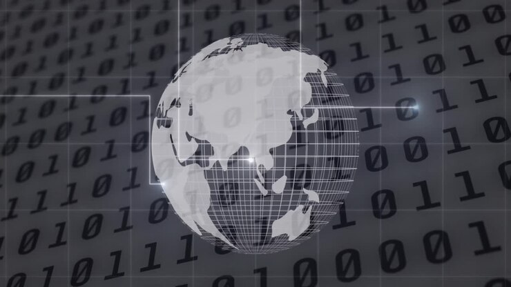 Animazione di rete di connessioni su schermo digitale