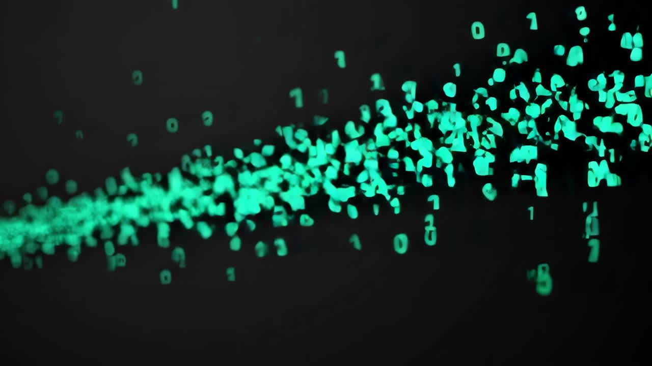 Abstract Stream of Glowing Numbers