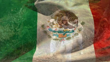 animation of flag of equador over diverse male soldiers
