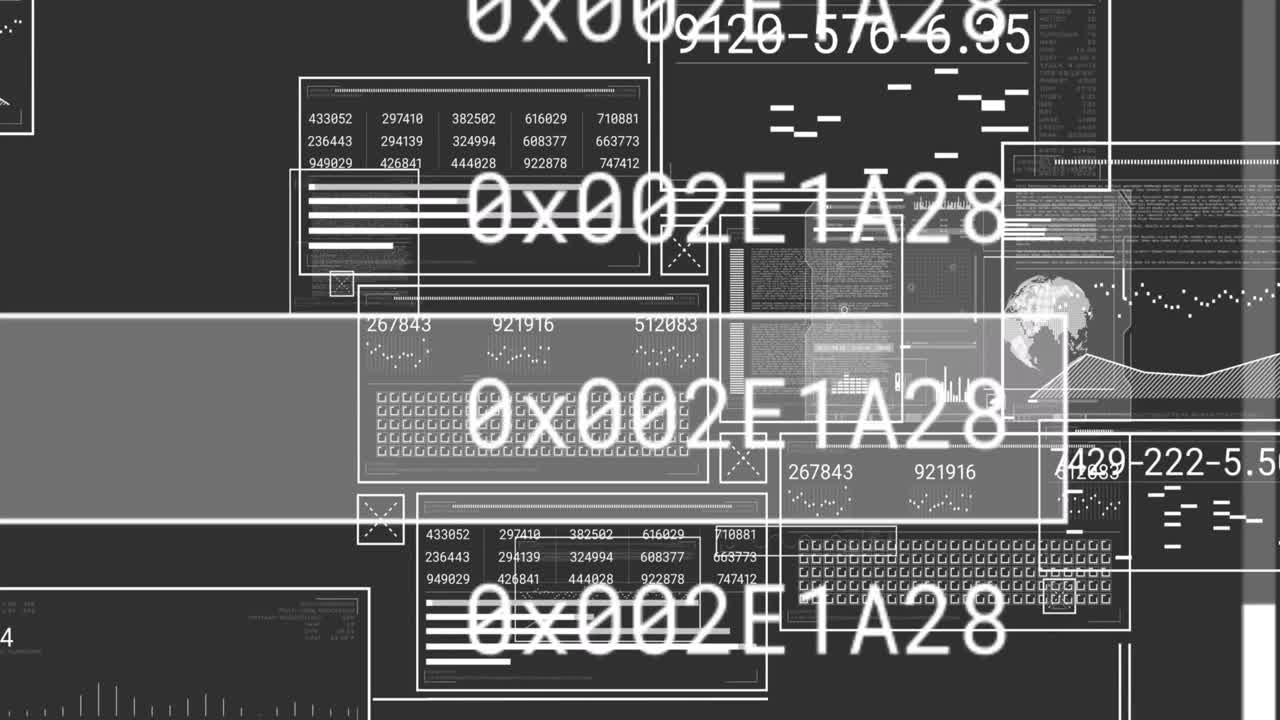 검은색 배경에 데이터 처리의 애니메이션