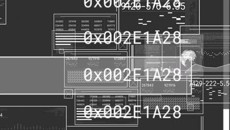 animation of data processing on black background