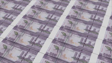 Billetes-De-500-Rupias-De-Sri-Lanka-Impresos-Por-Una-Prensa-Monetaria