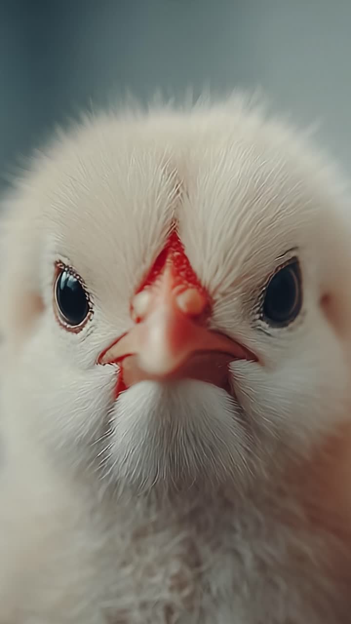 An Adorable Close-Up of a Young Bird Showcasing Its Fluffy Feathers and Expressive Eyes, Captivating the Beauty of Nature in the Most Charming Way