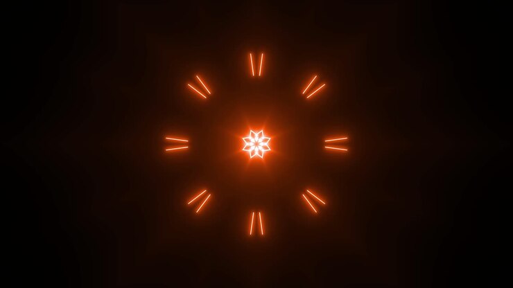 Abstract Orange Light Show Pattern