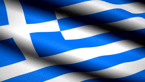greece flag waving textile textured background. seamless loop animation. full screen. slow motion. 4k video