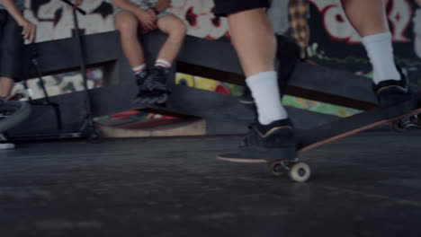 Active-rider-skateboarding-outdoors.-Skateboarder-riding-on-board.
