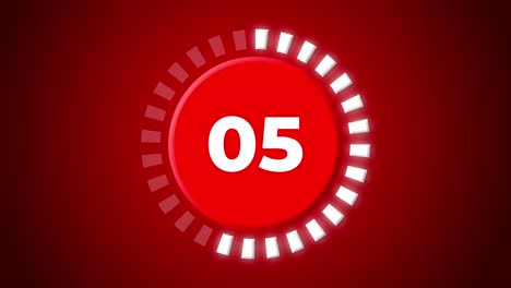 cuenta atrás reloj temporizador animación movimiento gráfico movimiento 10 segundos introducción efecto visual abstracto tecnología moderna fondo universal 4k rojo