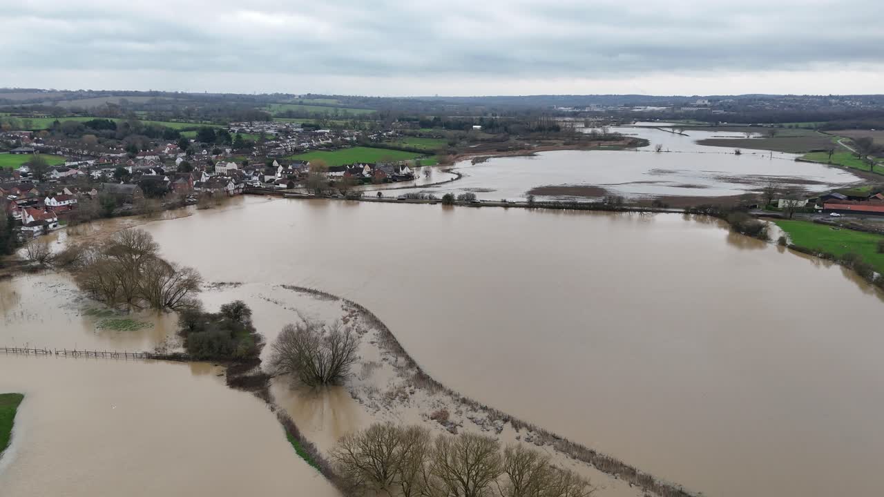 Abridge Essex Roding valley floods drone,aerial