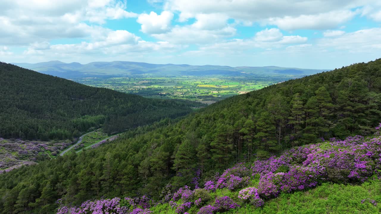irlanda lugares épicos drones paisaje el valle dorado tipperary espectacular paisaje de montaña y exuberante verde tierras de cultivo fértiles debajo