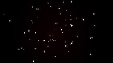 animation of glowing white stars twinkling and moving in hypnotic motion on black background