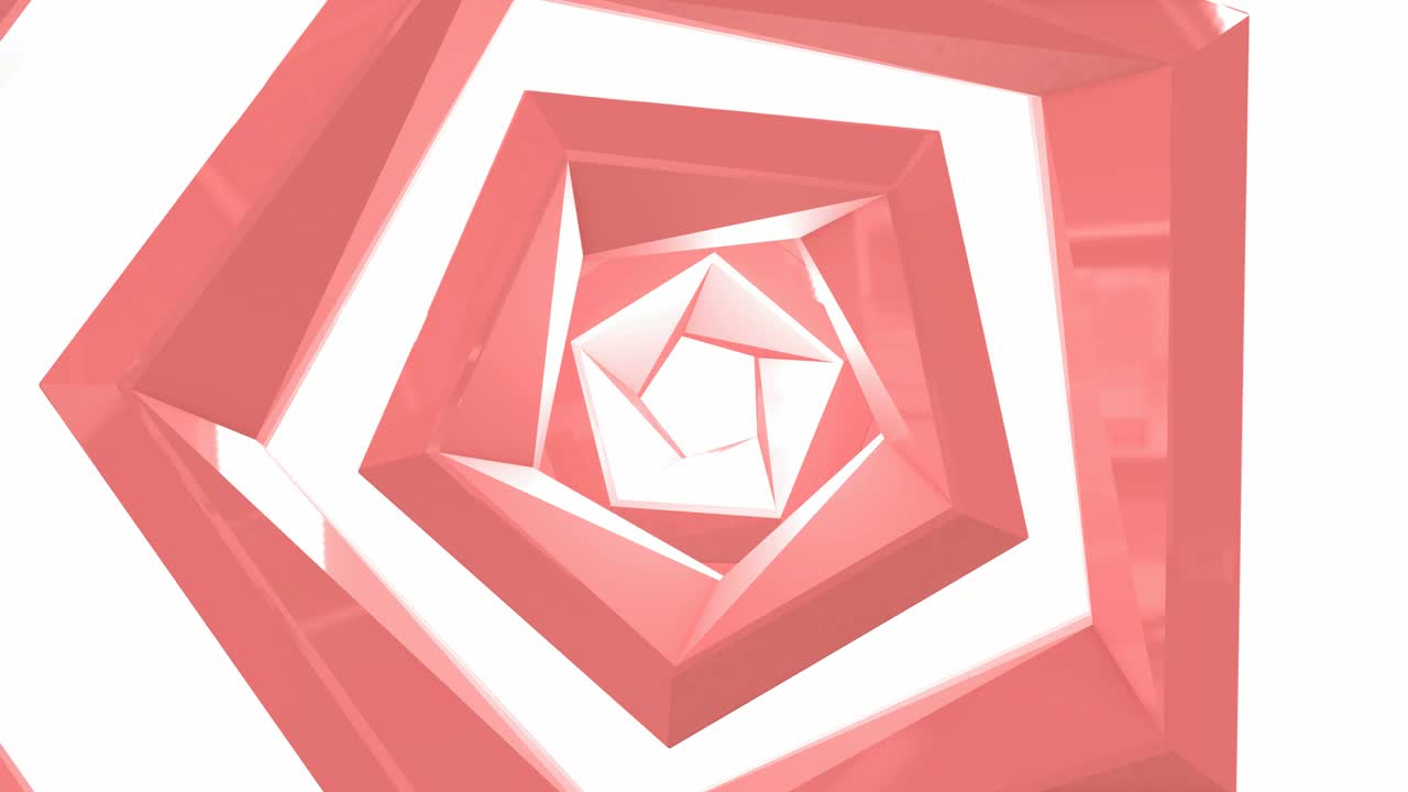 추상적인 파스텔 분홍색 유리 육각형 애니메이션.