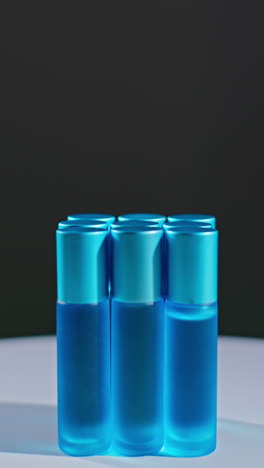 blue glass roll-on bottles