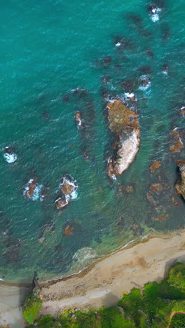 coastal aerial view of beach and ocean