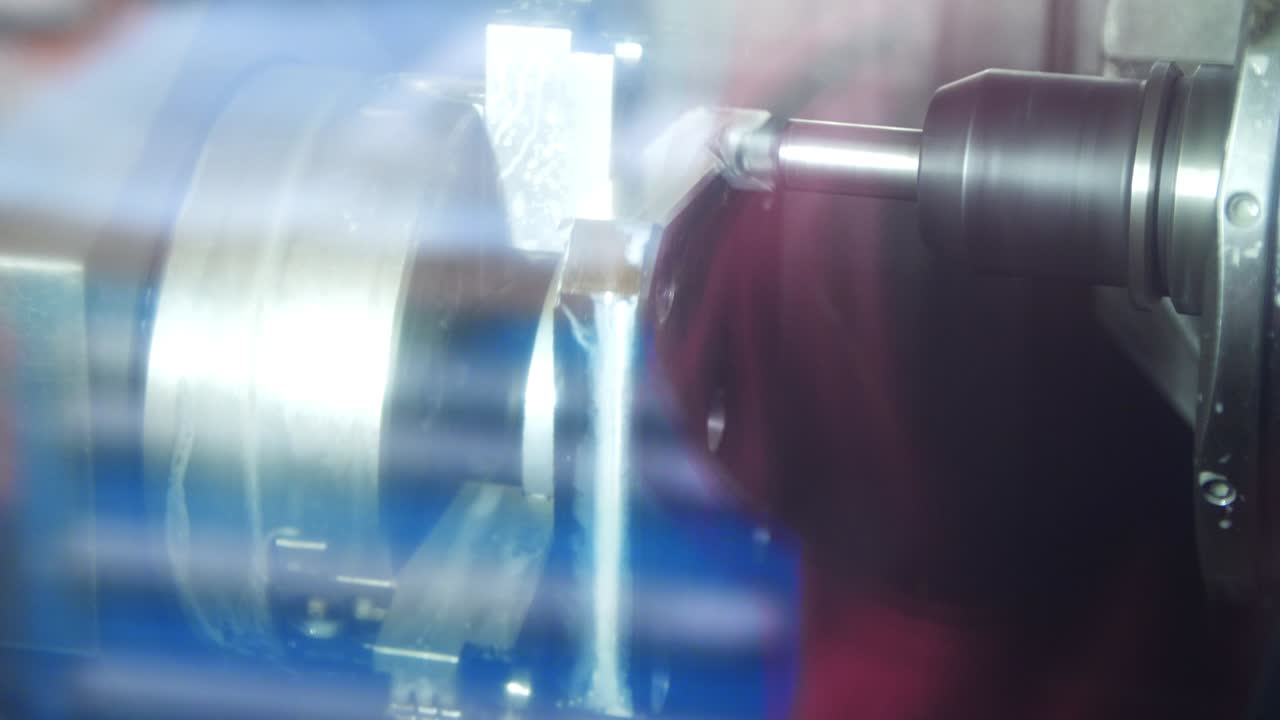 Lathe cutter making precise grinding of workpiece. Equipment for lathe on metal