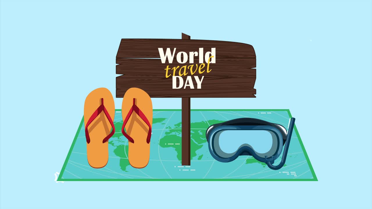 animación de letras para el día mundial del turismo