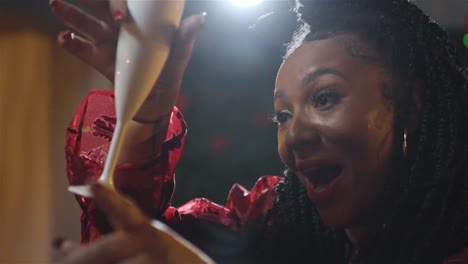 close up shot of a woman dancing in bar