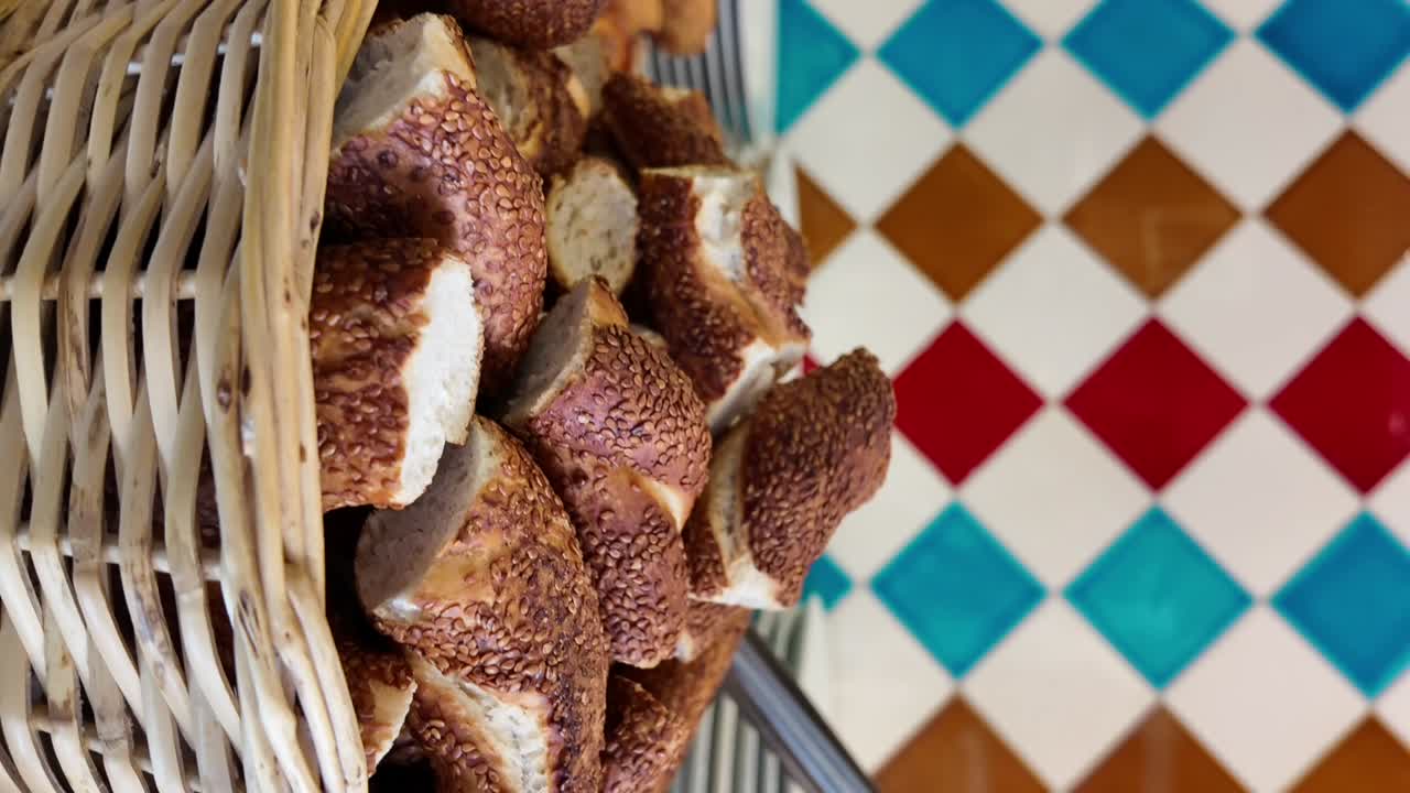 Basket of Sesame Turkish Bread