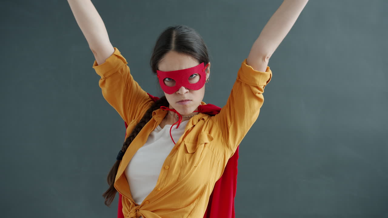Woman Dressed as Superhero
