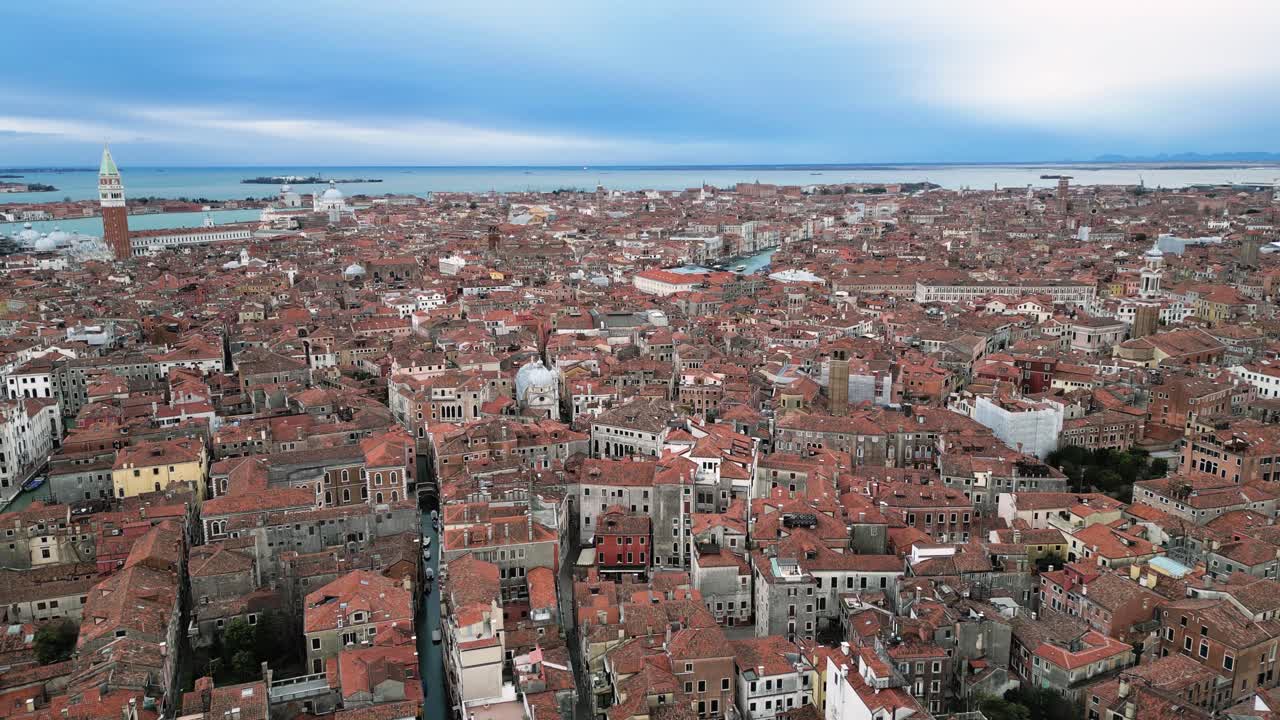 Aerial Descent of Venice Italy