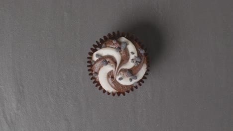 top down shot of rotating cupcake