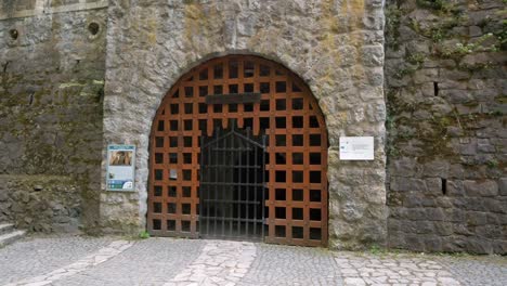 hungary, lillafüred, entrance of the anna cave at summer