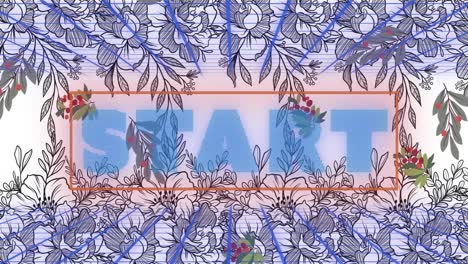 animation of start in digital abstract space with flower frame